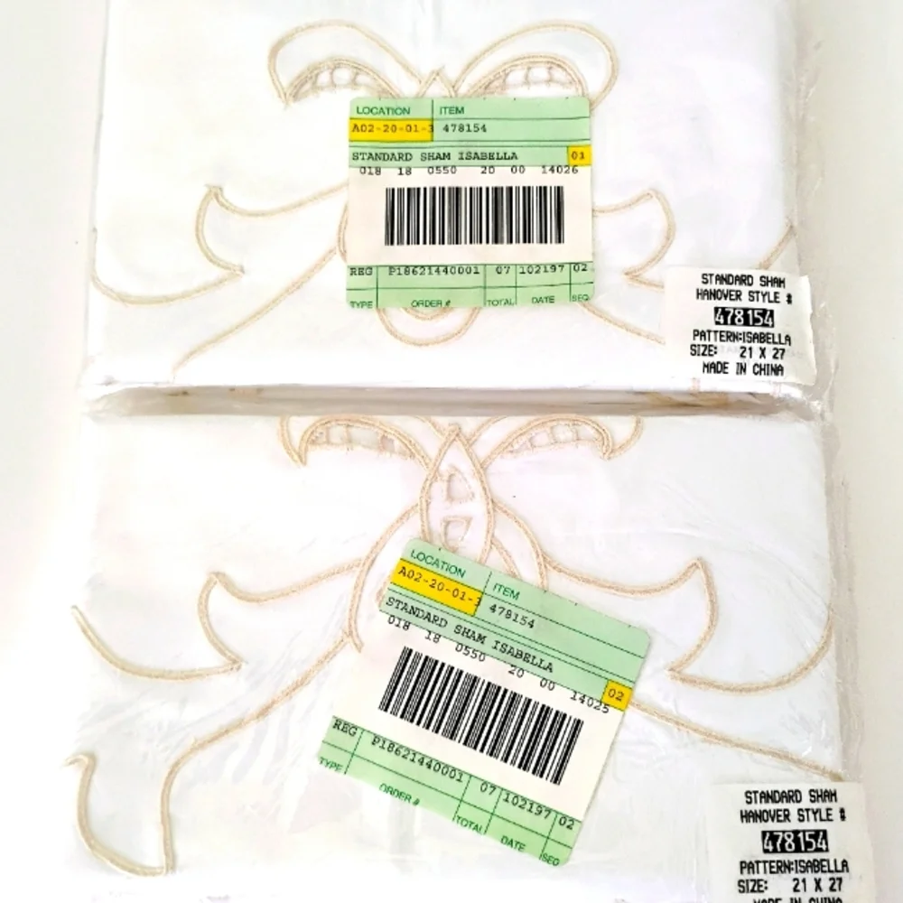 NOS Full/Queen Embroidered/Cutwork Duvet; FULL Bedskirt; STD Shams (2)
